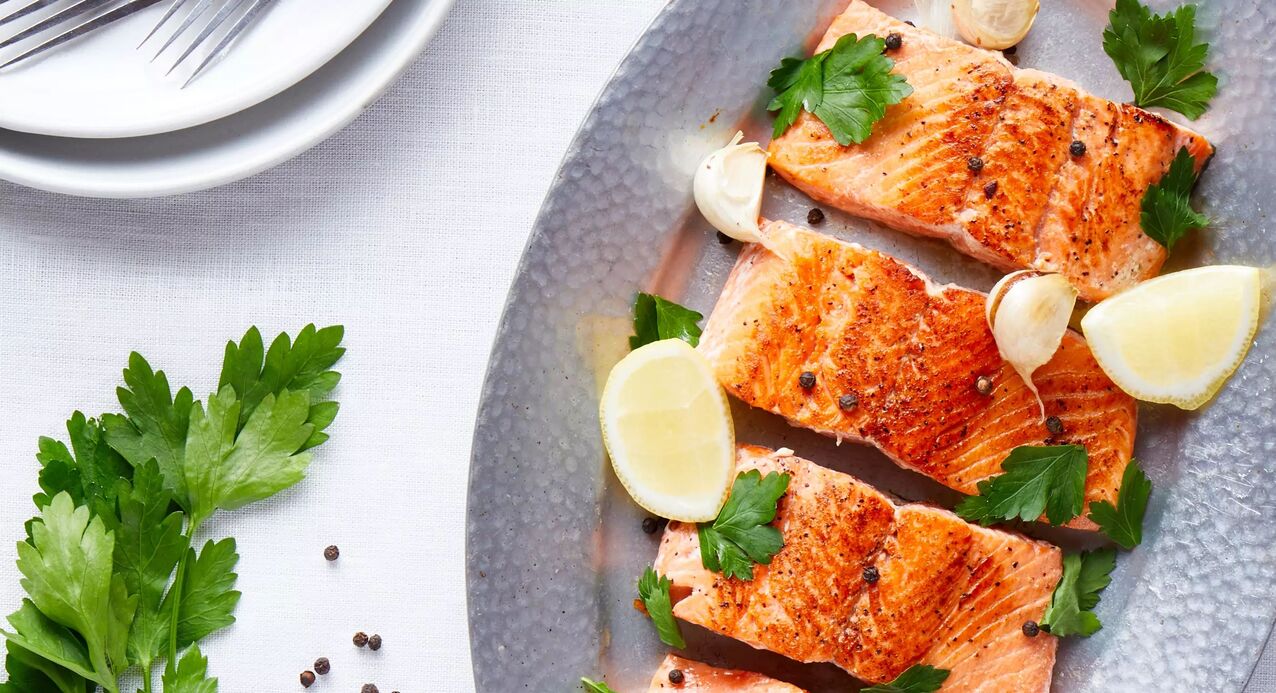 salmon steak with protein diet