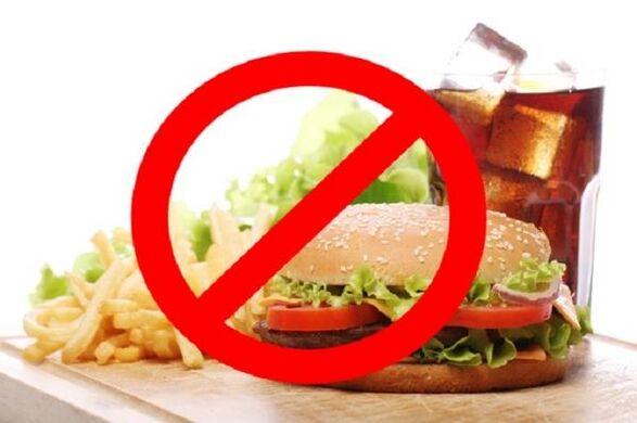 If you suffer from ulcers, fast food and carbonated drinks are prohibited